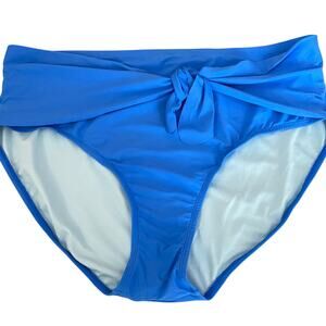 Time and Tru Tankini Swim Bottom Blue High Waisted Cabana Waist Tie 2X 20W 22W